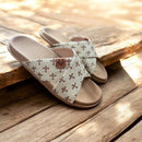 Chinelo Trançado Flor de liz Marrom